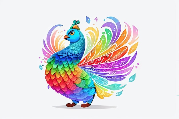 Cute peacock cartoon design