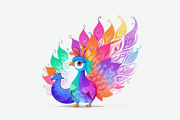 Cute peacock cartoon design