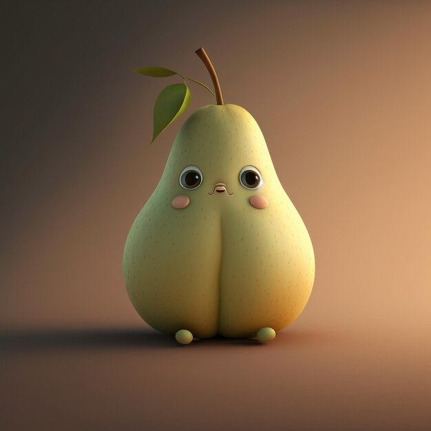 Photo cute pear character