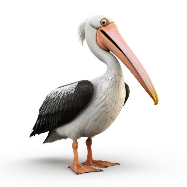 Photo cute pelican cartoon character