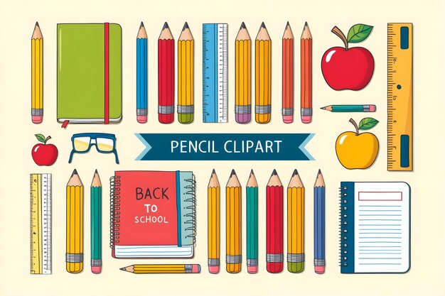 Photo cute pencil clipart