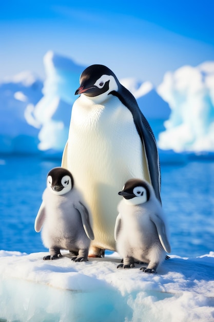 Foto cute penguin family