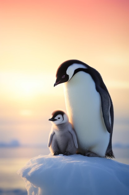 Cute Penguin family