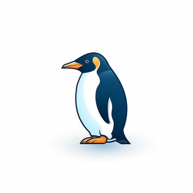 Cute Penguin Logo Detailed Character Illustration On White Background