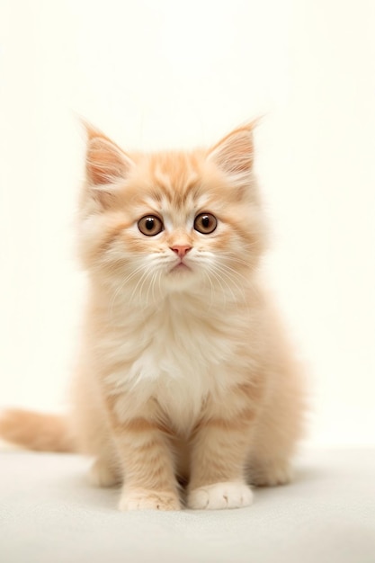 Cute Persian kitten on a white background Studio shot