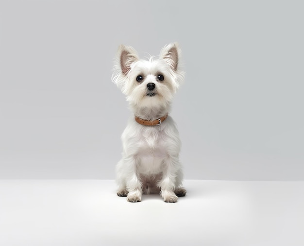 Cute pet dog isolated on background