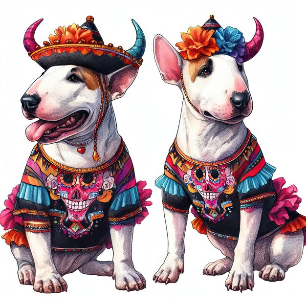 Cute pets dressed up for festivals