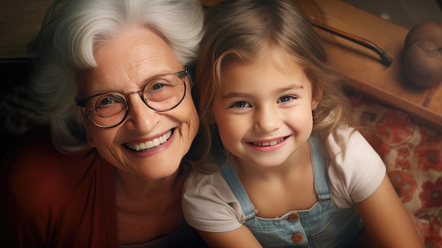 사진 귀여운 사진 할머니와 손녀 포옹