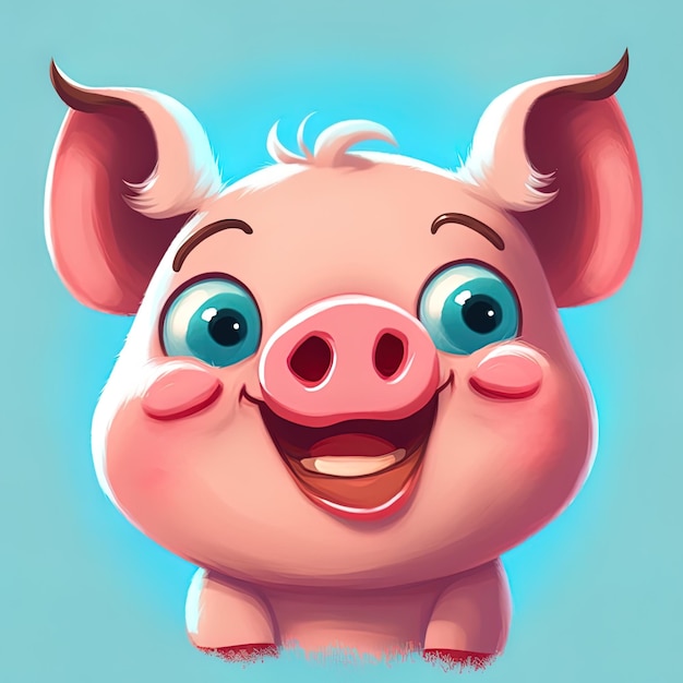 Cute pig artwork in two dimensions