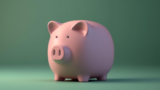 Cute piggy bank accumulation of money financial savings banking concept Generative AI