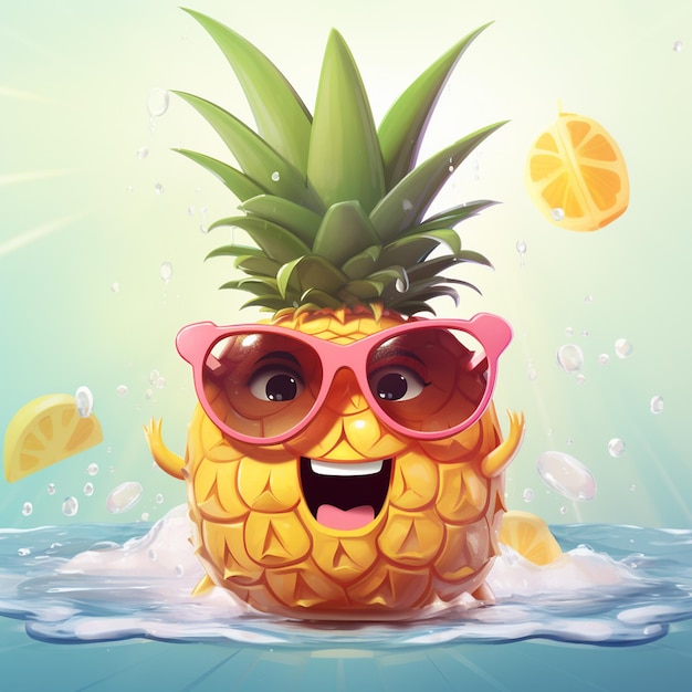 cute pineapples vector