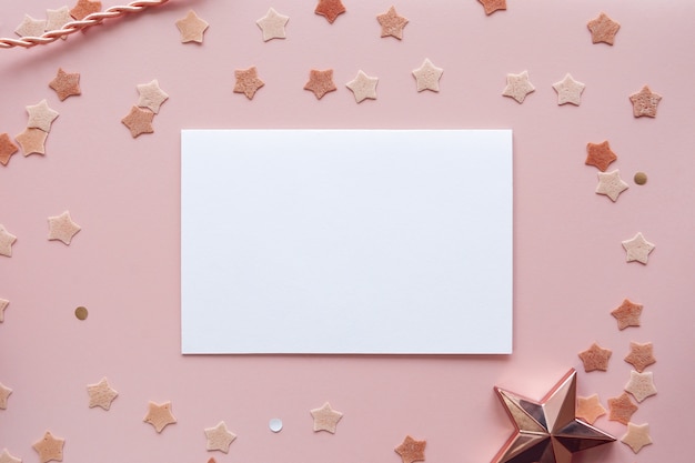 Photo cute pink background paper mockup