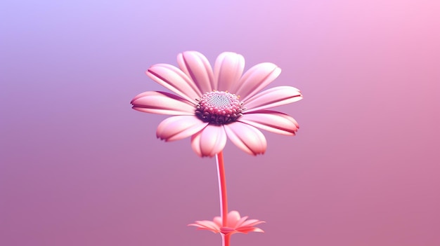 cute pink cartoon flower generative ai