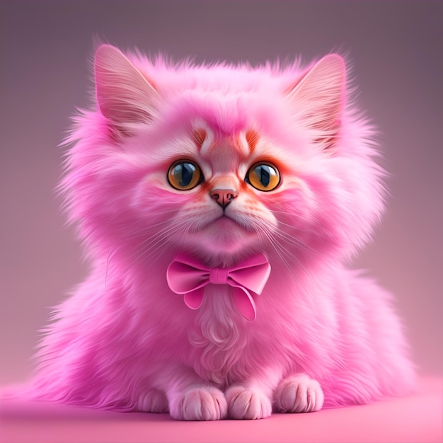 Cute pink cat