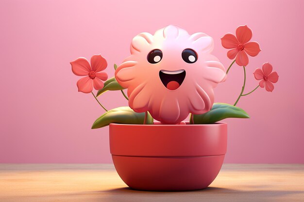 Foto fiore rosa carino in 3d