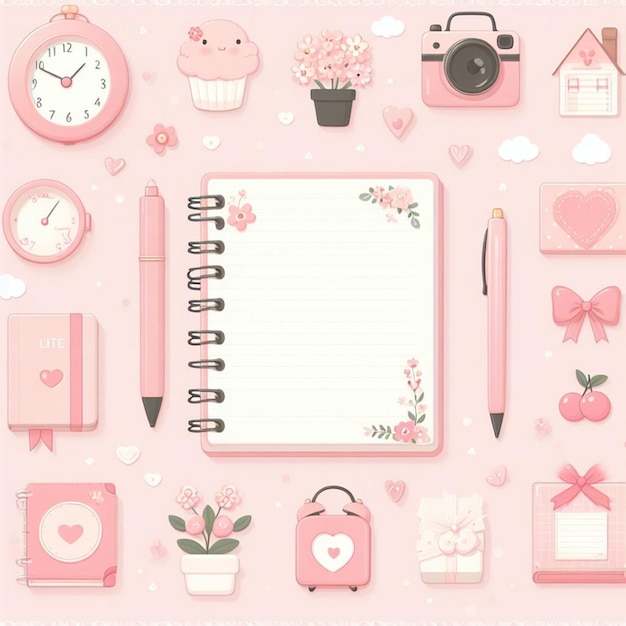 cute pink note