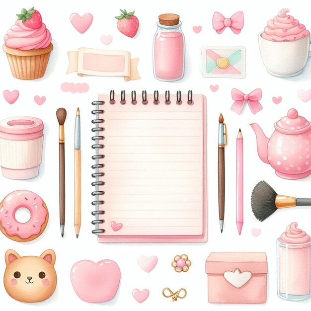 cute pink note