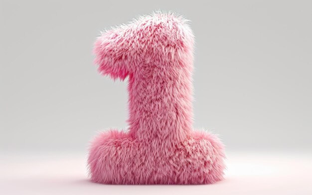 Premium Photo | Cute Pink Number 1 design Isolated on Transparent