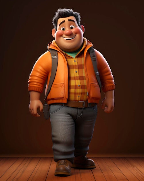 Photo cute pixar style male character