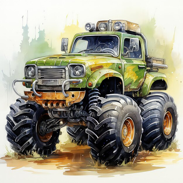 Cute Pixar Style Monster Truck