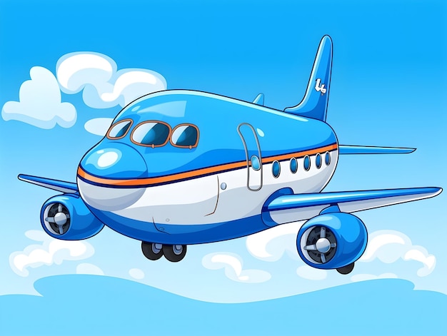 Cute plane cartoon illustration image only