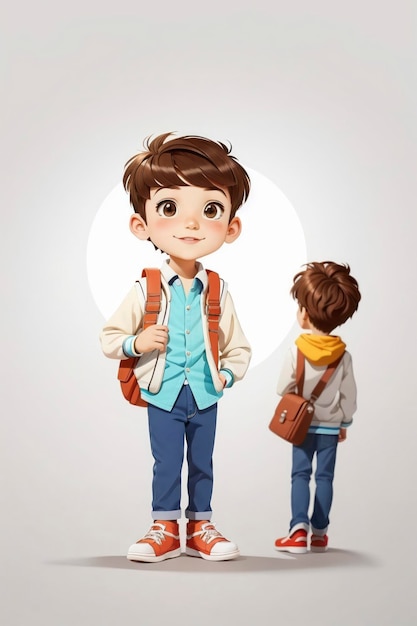 Cute and playful cartoonstyled boy