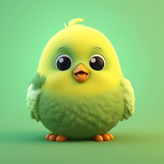 Premium Photo | Cute plush bird solid color background