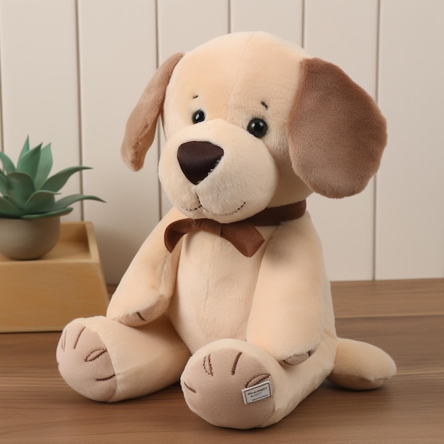 A cute plush stuffed labrador retriever puppy toy