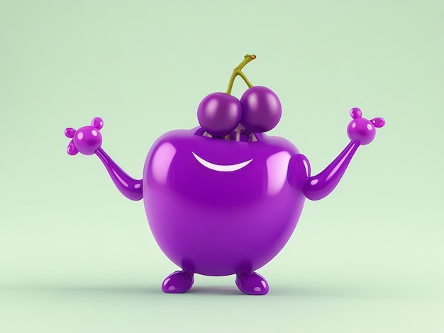 Симпатичный 3D-персонаж мультфильма "Гранат", созданный искусственным интеллектом