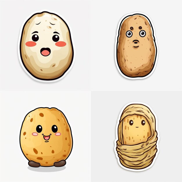 cute potato stickers