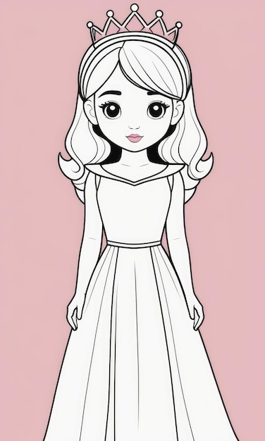 Cute princess coloring page