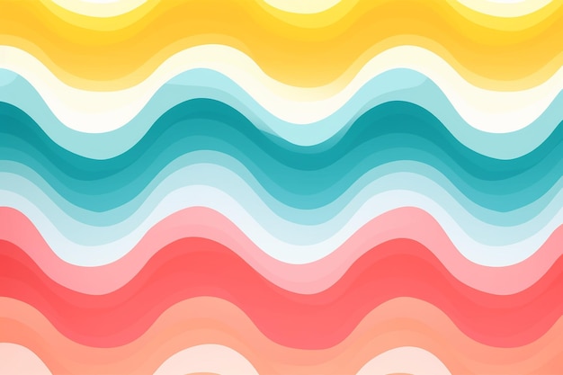 Cute print for colorful waves invitation background