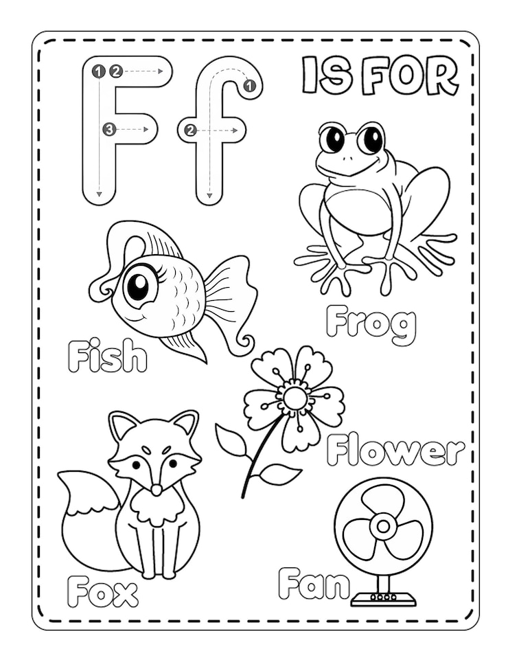 Photo cute printable alphabet f coloring pages