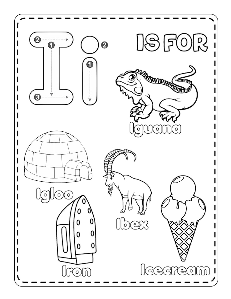 Photo cute printable alphabet i coloring pages