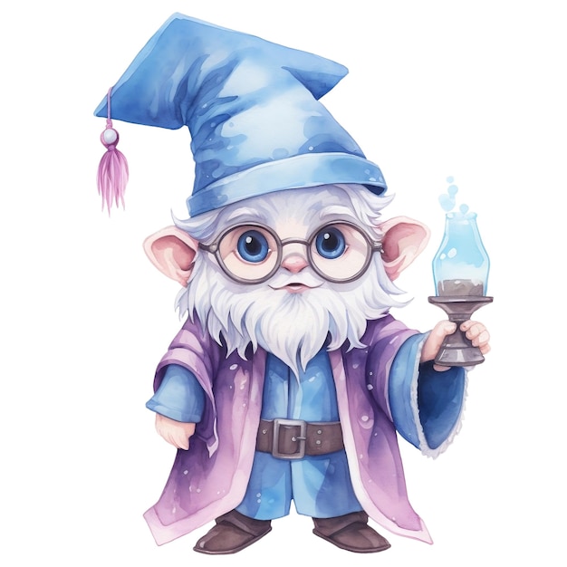 Cute Professor Gnome Illustration