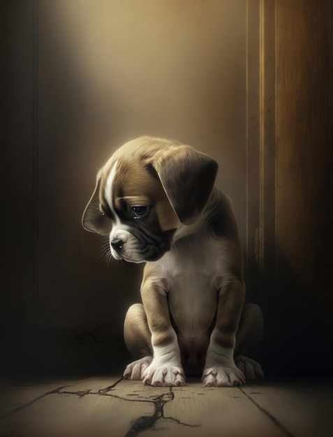 cute puppy alone