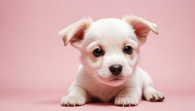 写真 コピースペースを隔離した可愛い子犬の背景