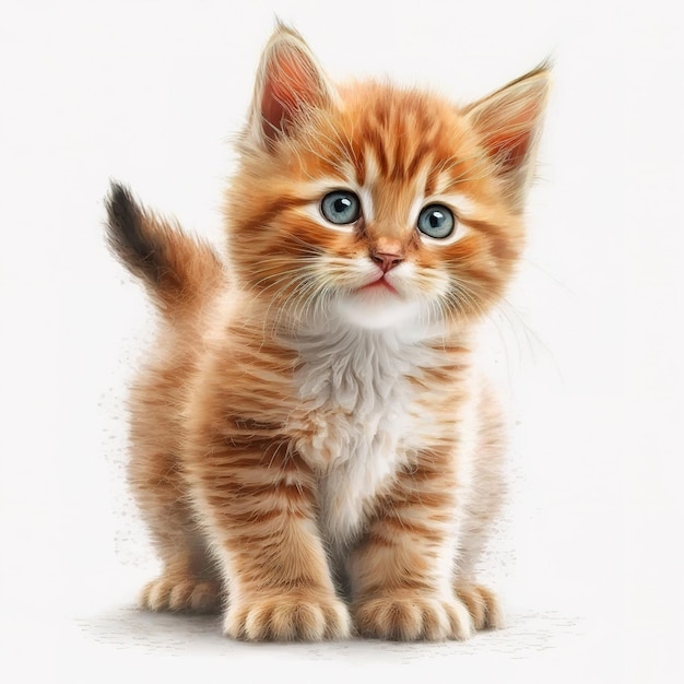 A cute puppy cat on white background