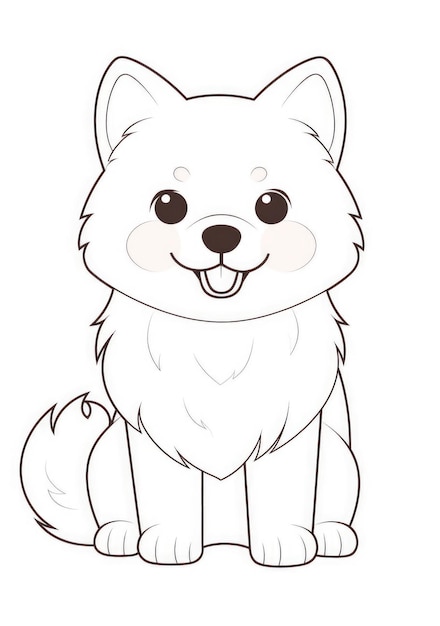 cute puppy coloring page on A4 paper