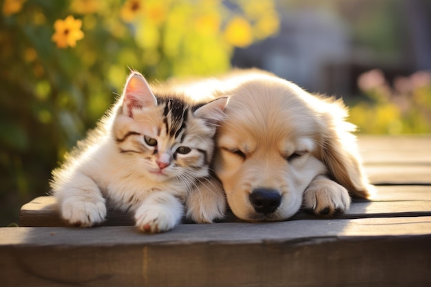 かわいい子犬と子猫の生成 AI