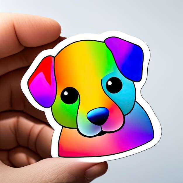 Cute puppy multicolor sticker