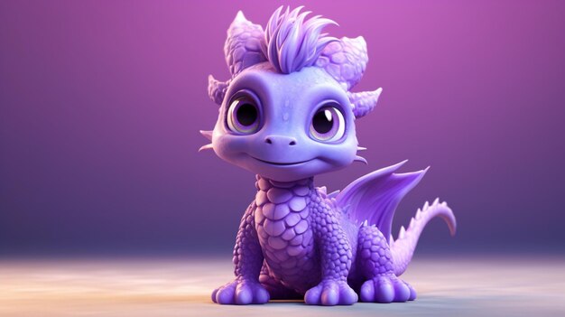 cute purple baby dragonGenerative AI