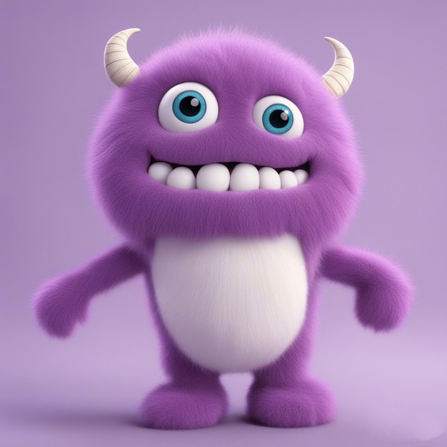 Photo cute purple monster