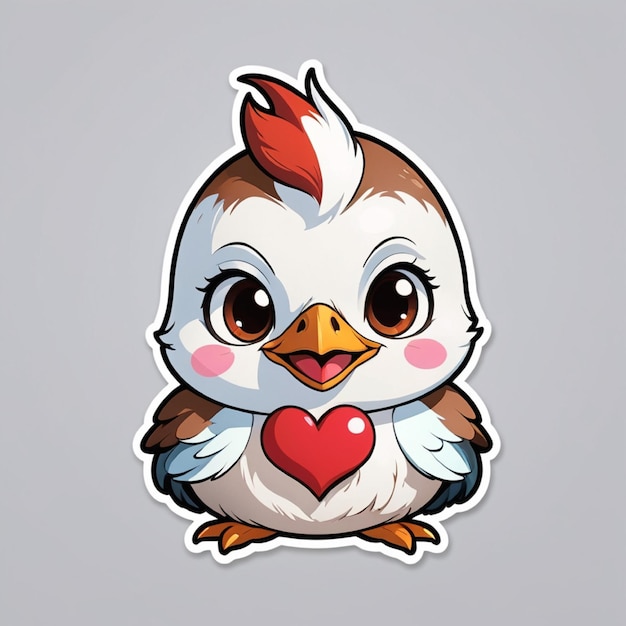 Cute quail with hearts