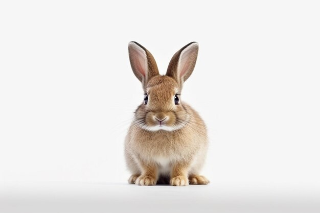 Cute rabbit animal realistically white background