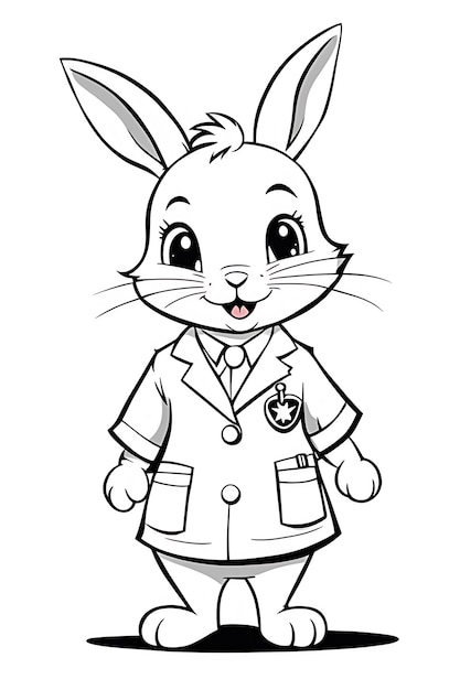 Cute Rabbit Coloring Page