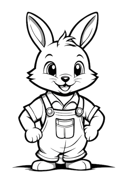 Cute Rabbit Coloring Page