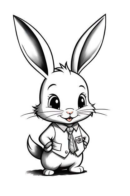 Cute Rabbit Coloring Page