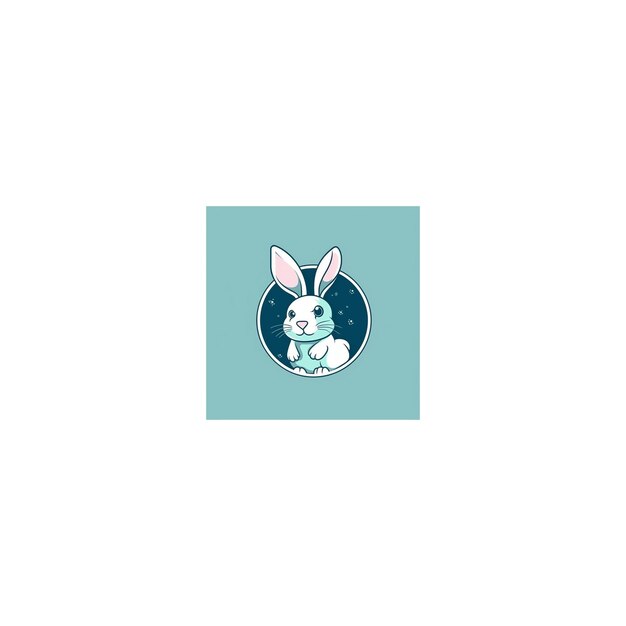 Photo cute rabbit design logo18