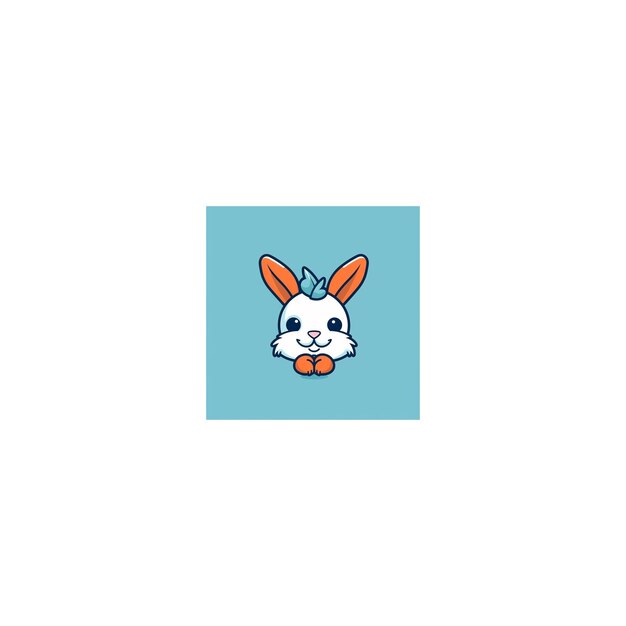 Photo cute rabbit design logo18